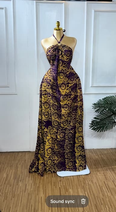 Adire long Backless Dress