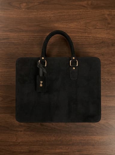 Suede leather briefcase/laptop bag