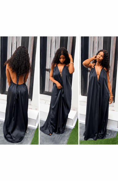 Deep v backless dress